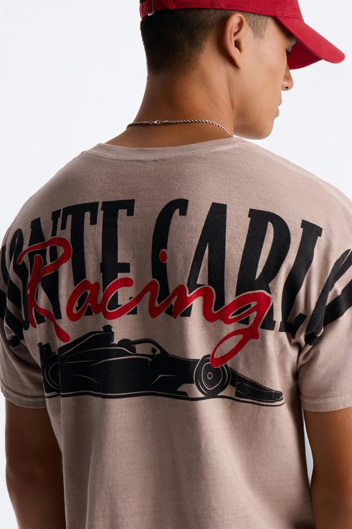 Monte Carlo Racing Boxy Short Sleeve Tee - Taupe