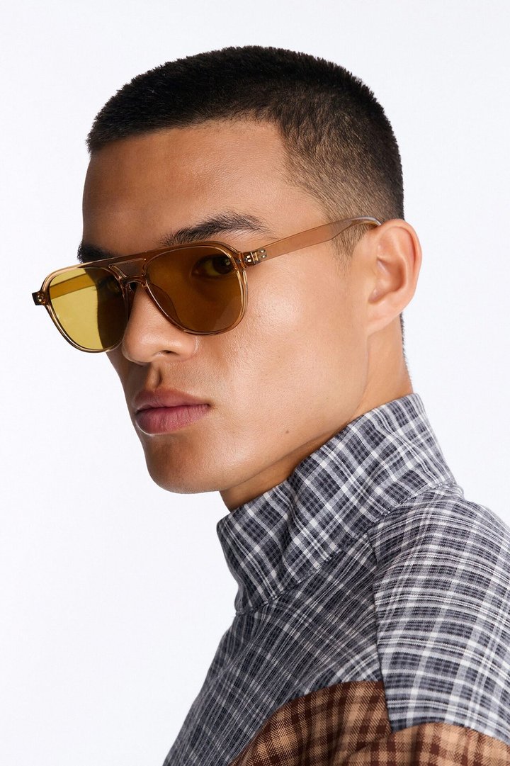 Own It Retro Aviator Sunglasses - Yellow
