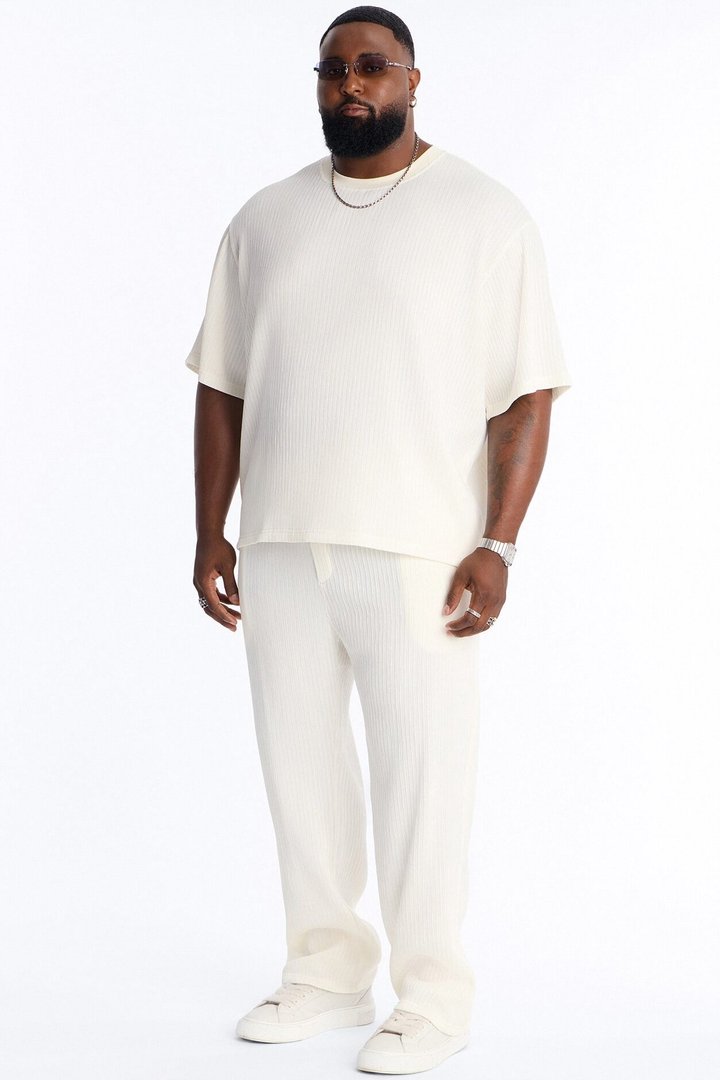Pure Form Plisse Tee - Cream