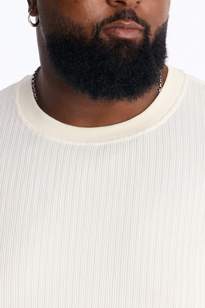 Pure Form Plisse Tee - Cream