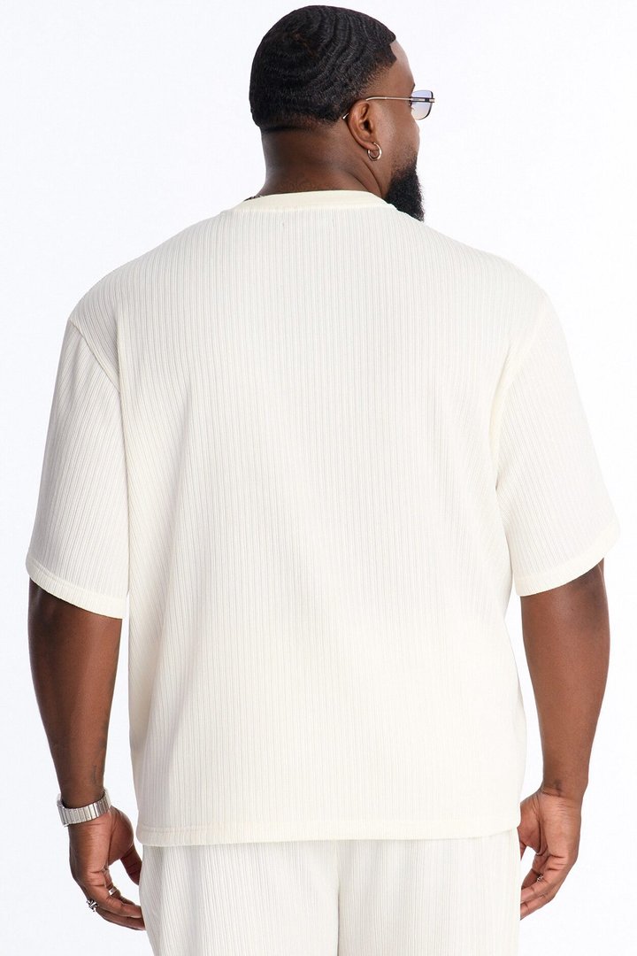 Pure Form Plisse Tee - Cream