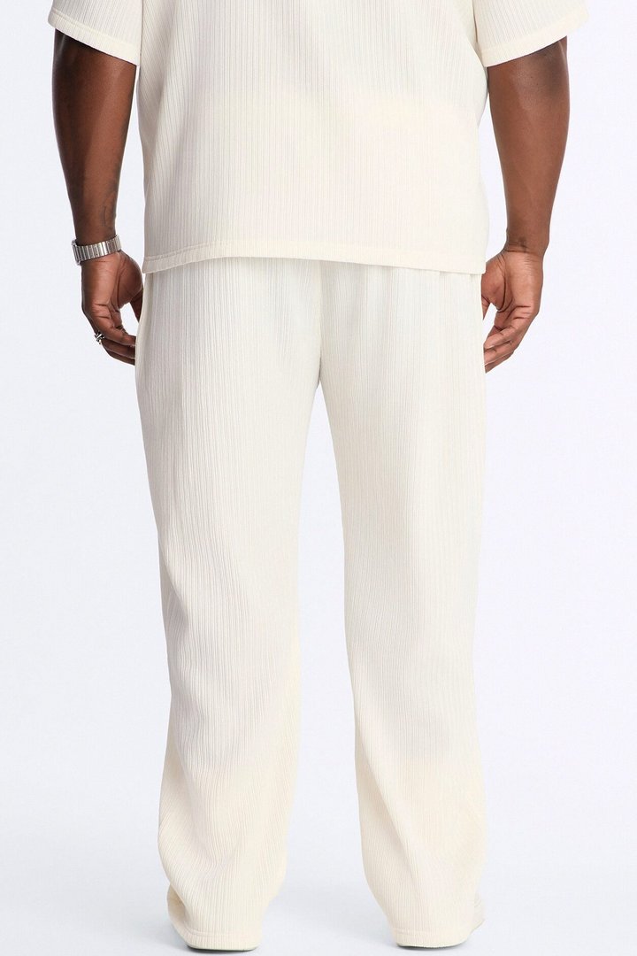 Pure Form Plisse Straight Leg Pant - Cream
