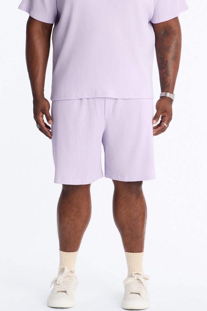 Pure Form Plisse Relaxed Short - Purple