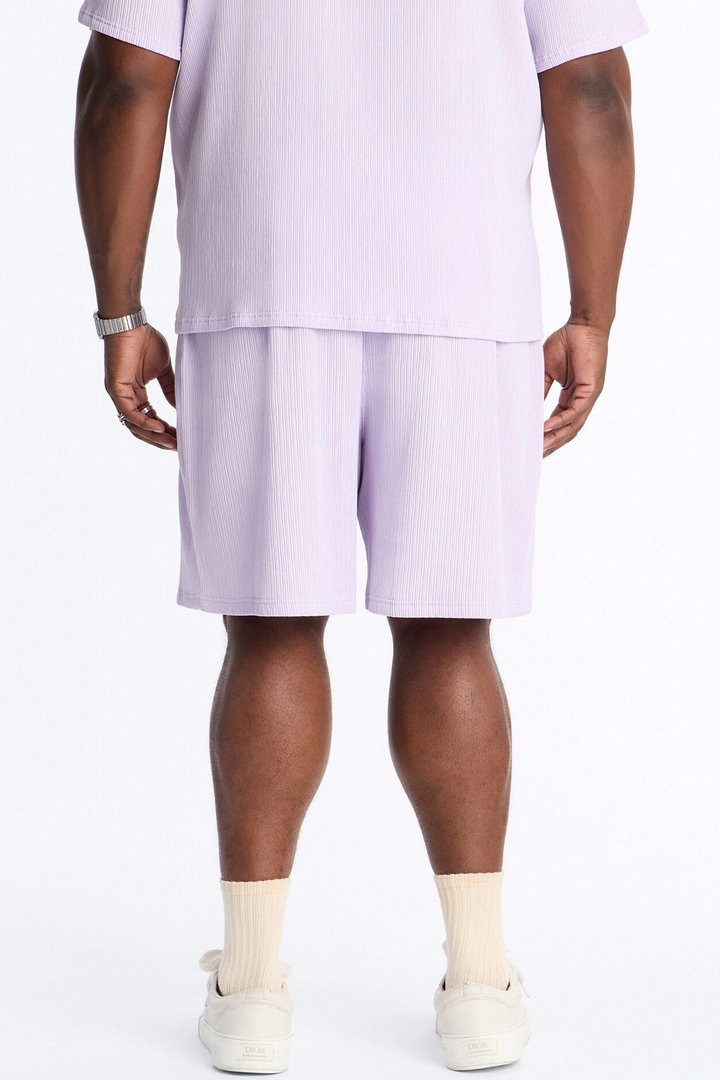 Pure Form Plisse Relaxed Short - Purple