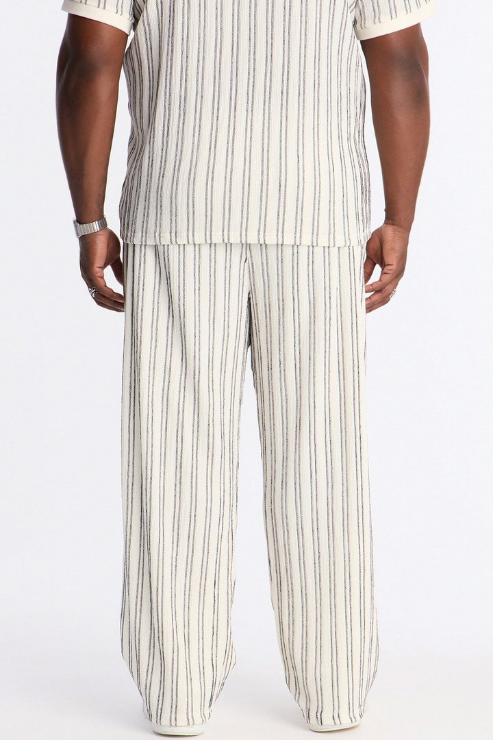 Etched Stripe Relaxed Pant - White/combo