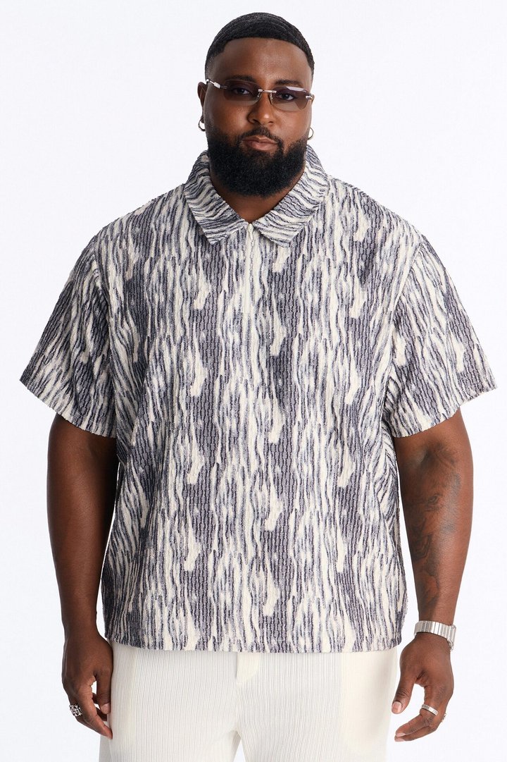 Starry Night Quarter Zip Polo - Blue/combo