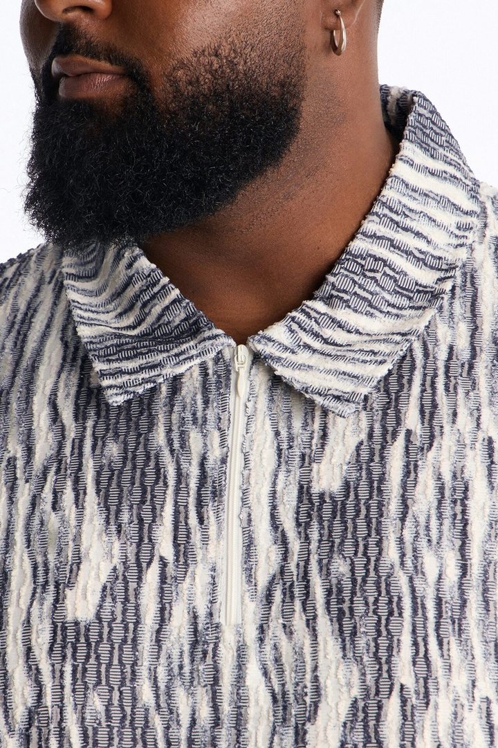 Starry Night Quarter Zip Polo - Blue/combo