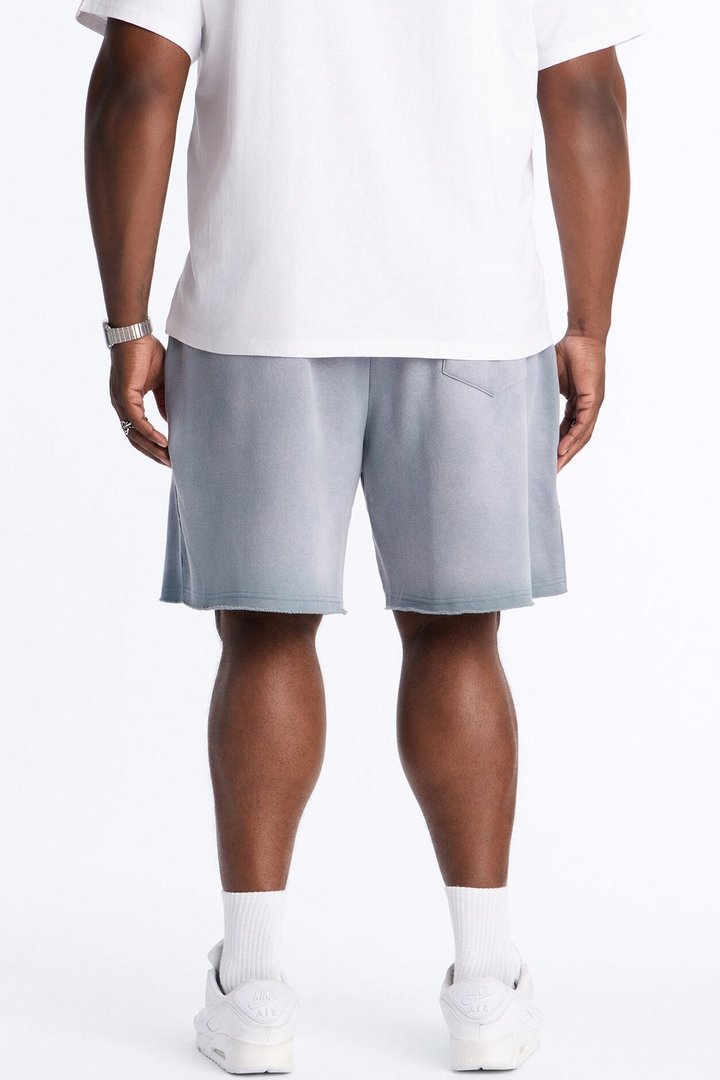 Boiler Washed Raw Hem Sweatshort - Slate Blue
