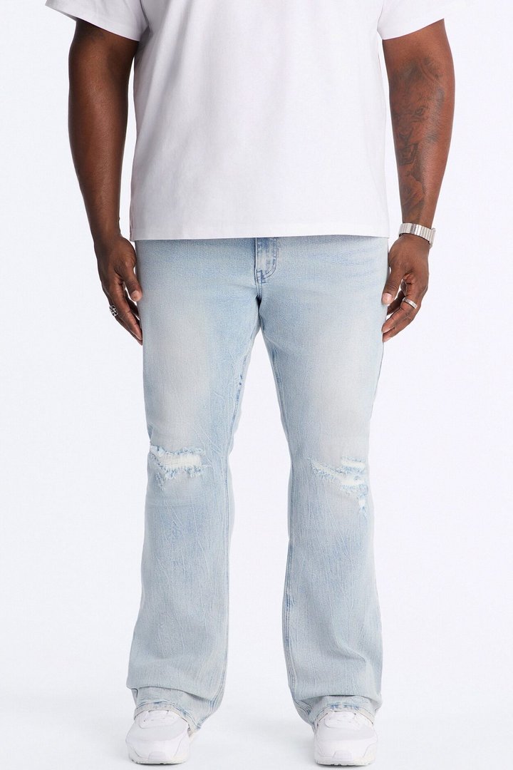 Dreamy Stacked Skinny Flare Jeans - Light Blue Wash