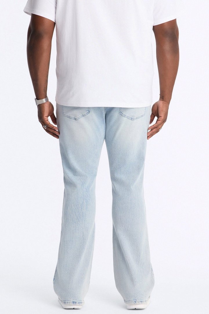 Dreamy Stacked Skinny Flare Jeans - Light Blue Wash