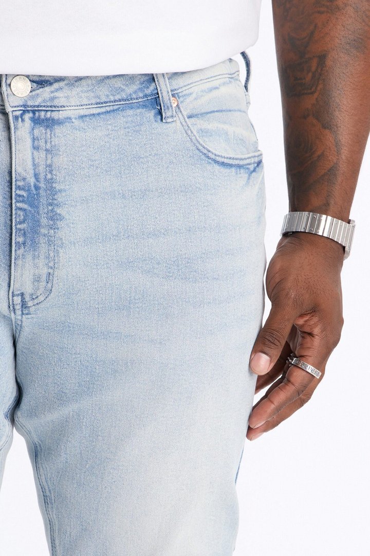 Dreamy Stacked Skinny Flare Jeans - Light Blue Wash