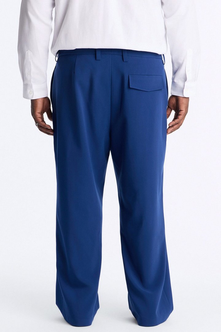 Ronan High Waisted Pleated Trousers - Navy