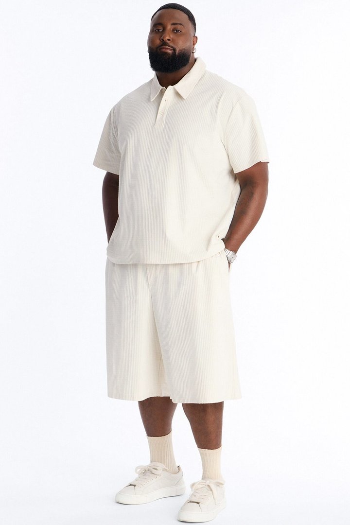 Terrance Textured Relaxed Short - Cream
