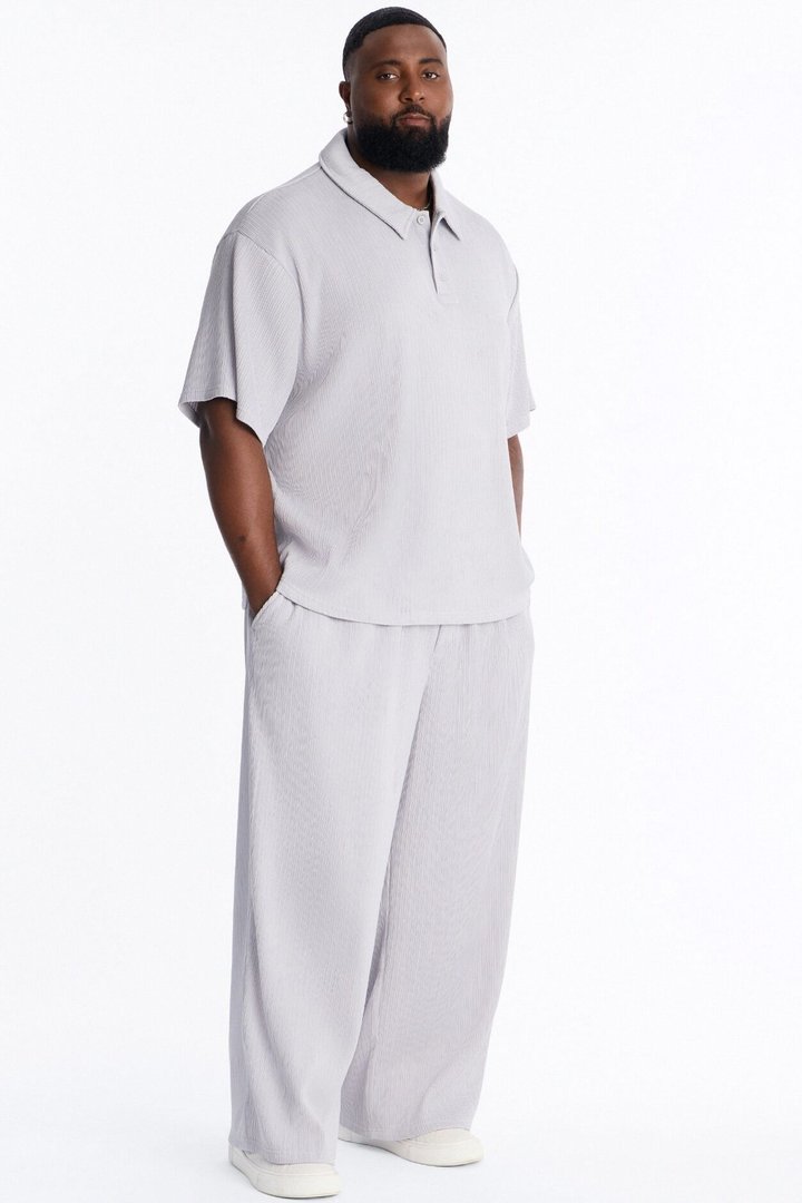 Pure Form Plisse Baggy Pant - Grey