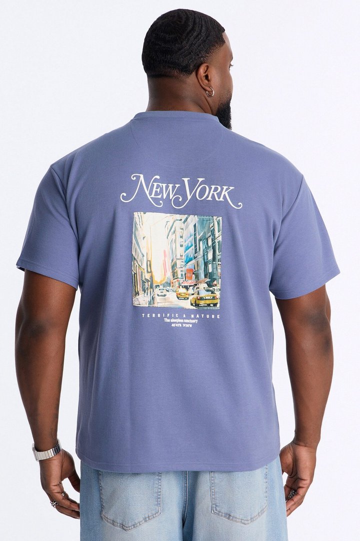 New York Sleepless Nostalgia Short Sleeve Tee - Blue