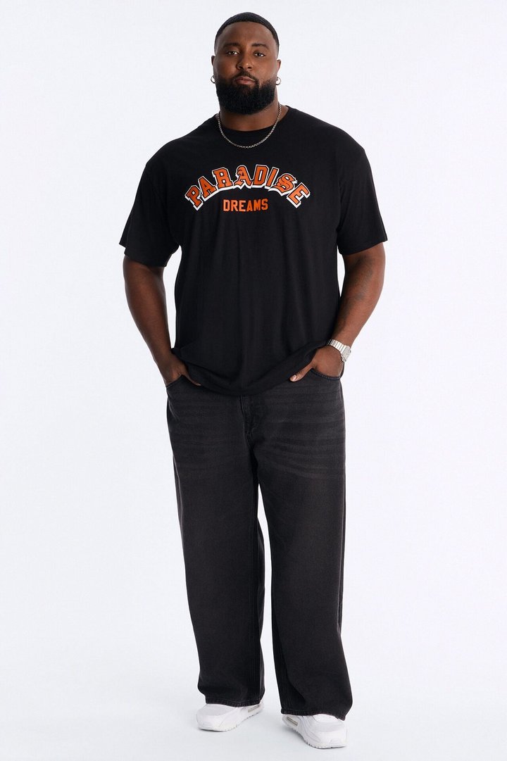 Paradise Dreams Oversized Short Sleeve Tee - Black