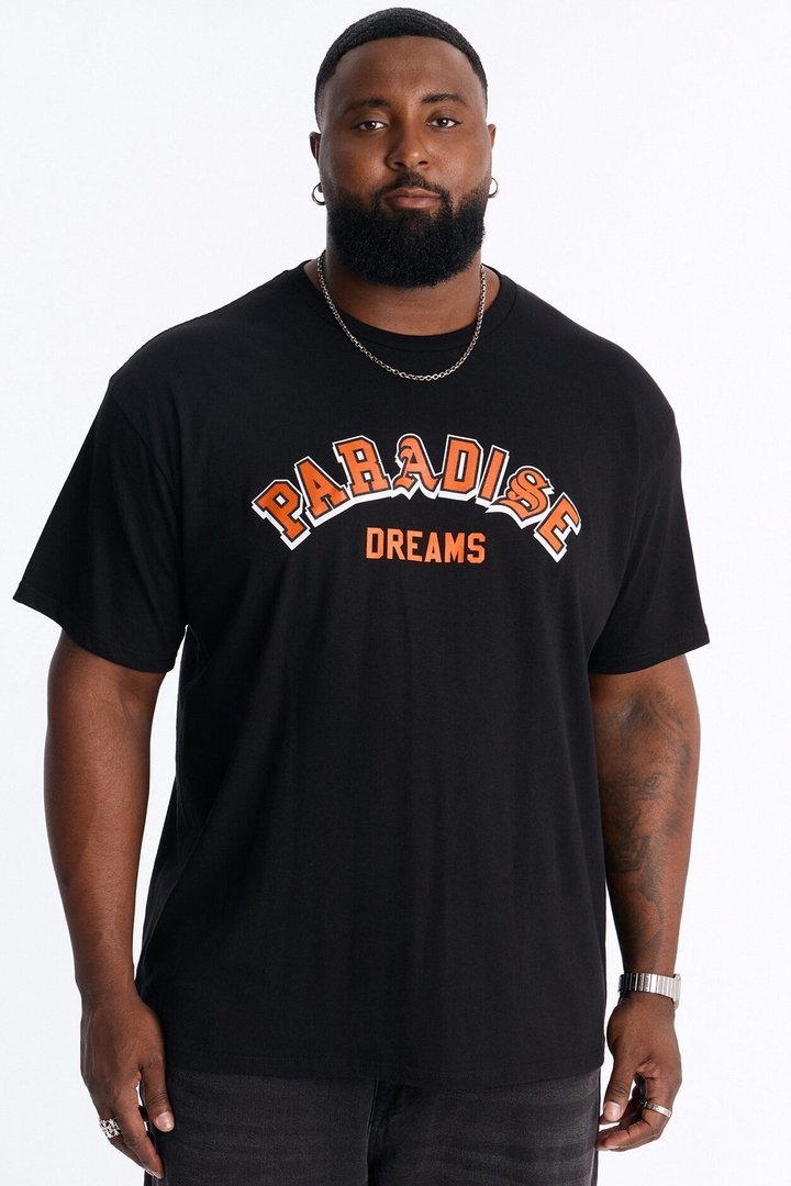 Paradise Dreams Oversized Short Sleeve Tee - Black