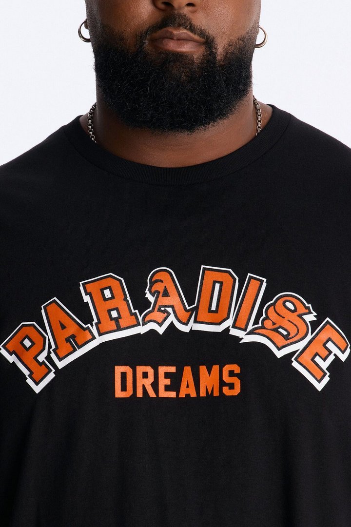 Paradise Dreams Oversized Short Sleeve Tee - Black