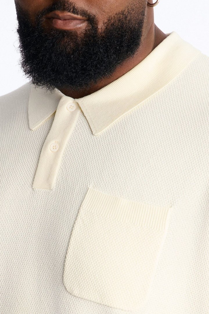Everyday Pocket Pique Polo - Cream