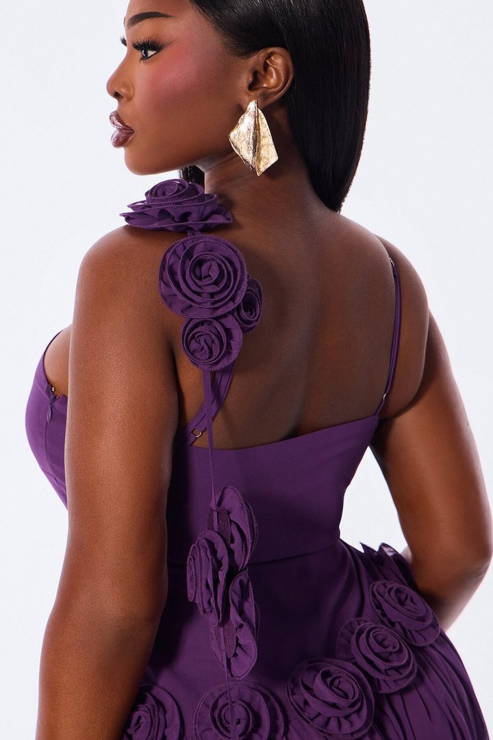Whispering Angel Chiffon Maxi Dress - Eggplant