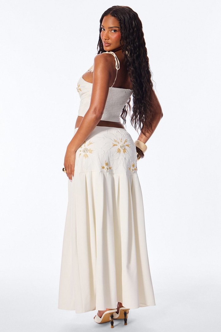 Juliette Embroidered Skirt Set - White