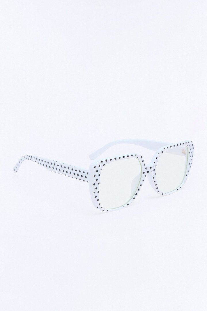 Polished Polka Dot Blue Light Glasses - White/Black