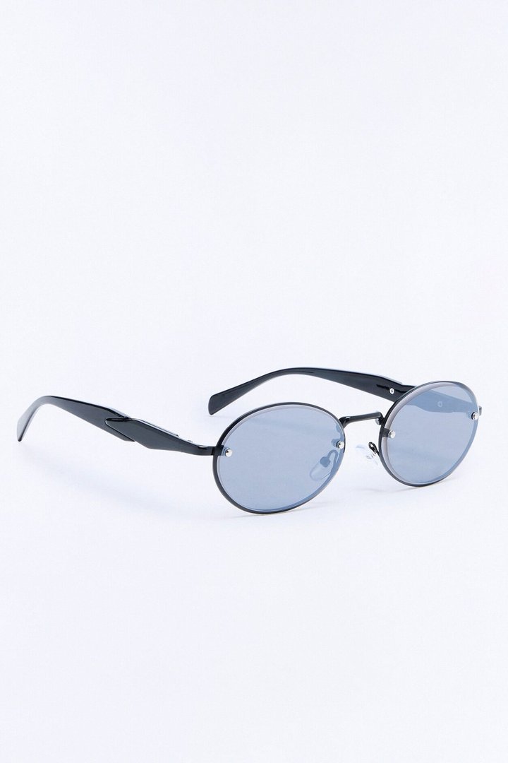Watch Your Back Circular Sunglasses - Black