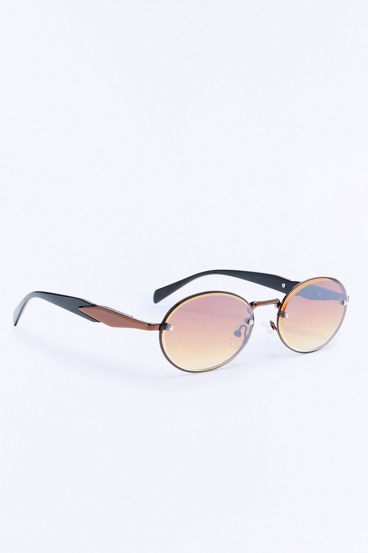Watch Your Back Circular Sunglasses - Brown