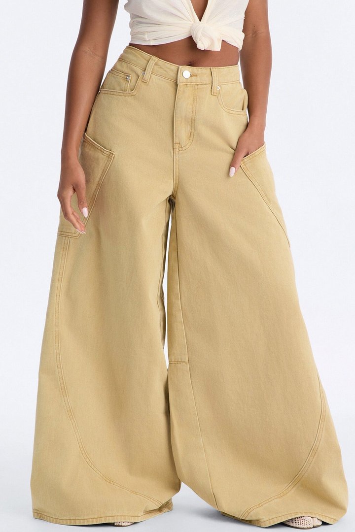 Tenants Wide Leg Barrel Pant - Mustard