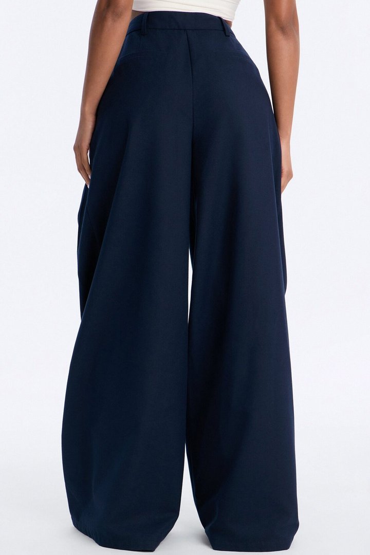 Executive Realness Pleated Wide Leg Trouser 33″ - Navy