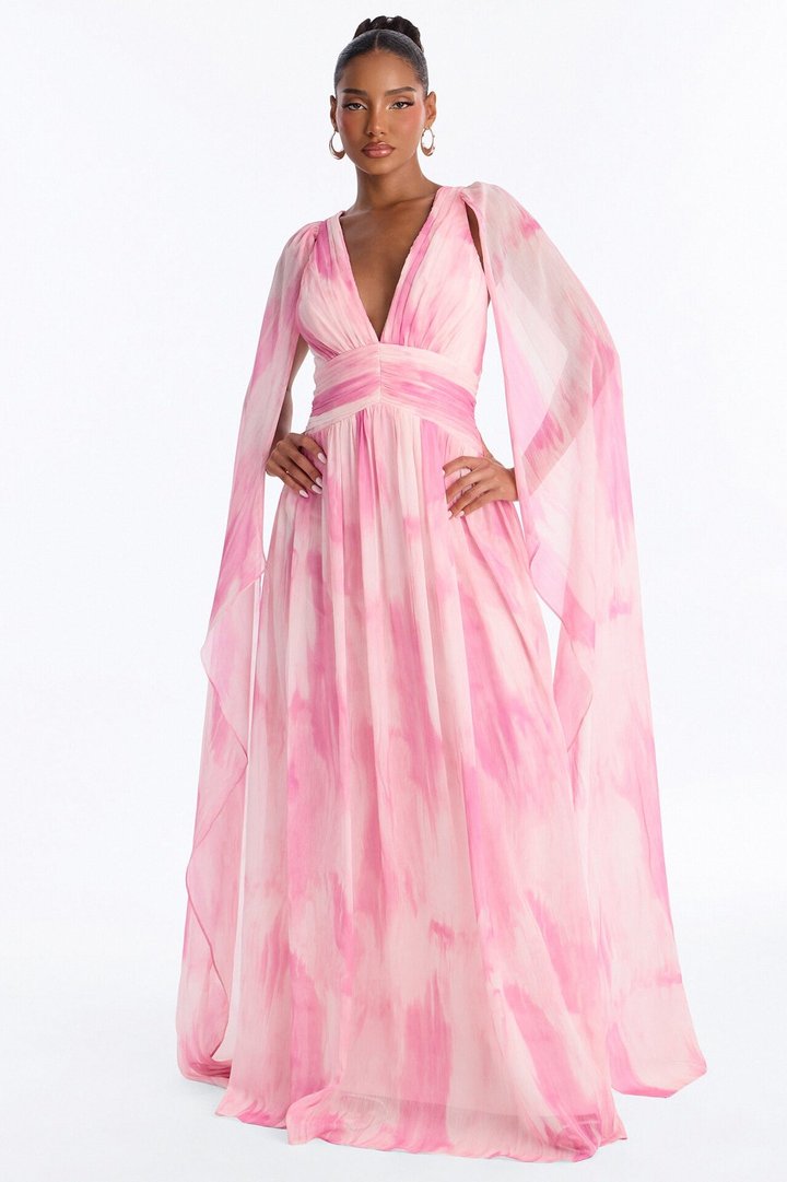 Fairy Energy Draped Gown - Pink/combo
