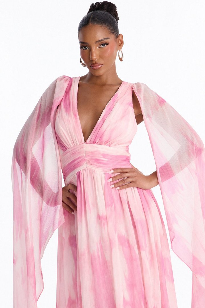 Fairy Energy Draped Gown - Pink/combo