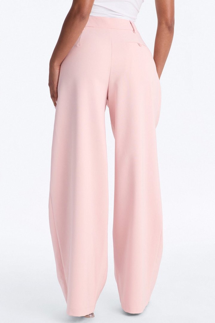 Read The Room Pleated Wide Leg Trousers 33″ - Light Pink