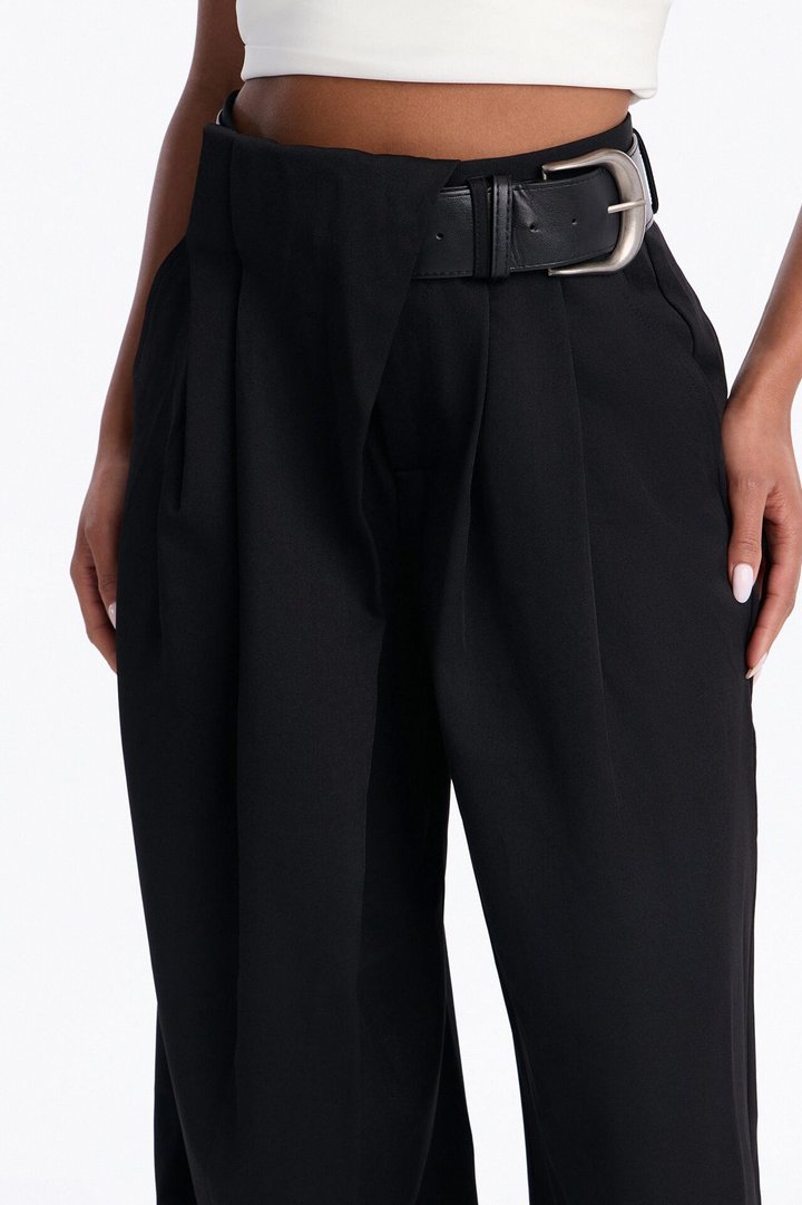 Natalie High Rise Wide Leg Trouser - Black