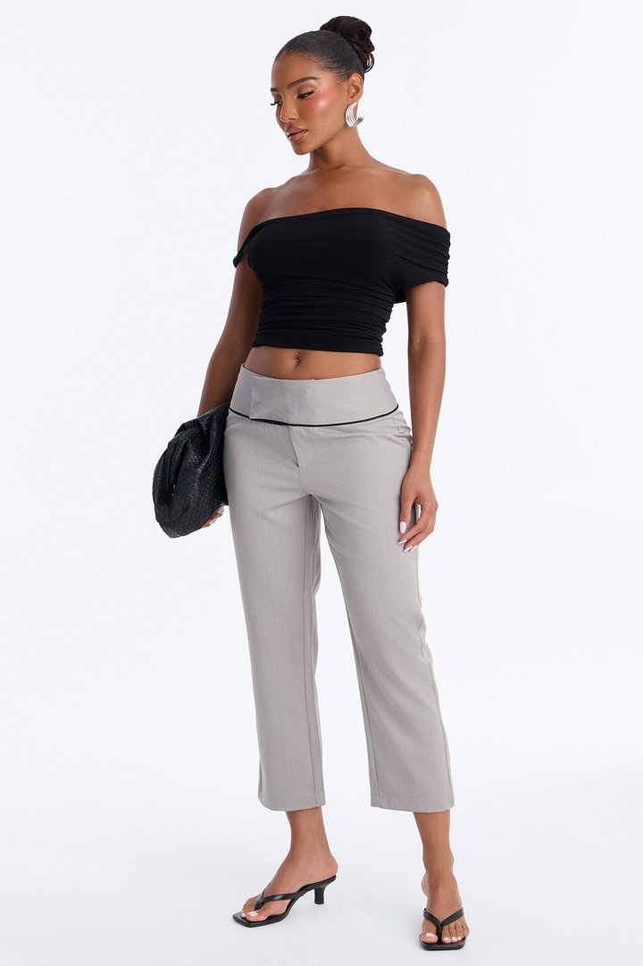 Rue Tailored Capri Trouser - Grey