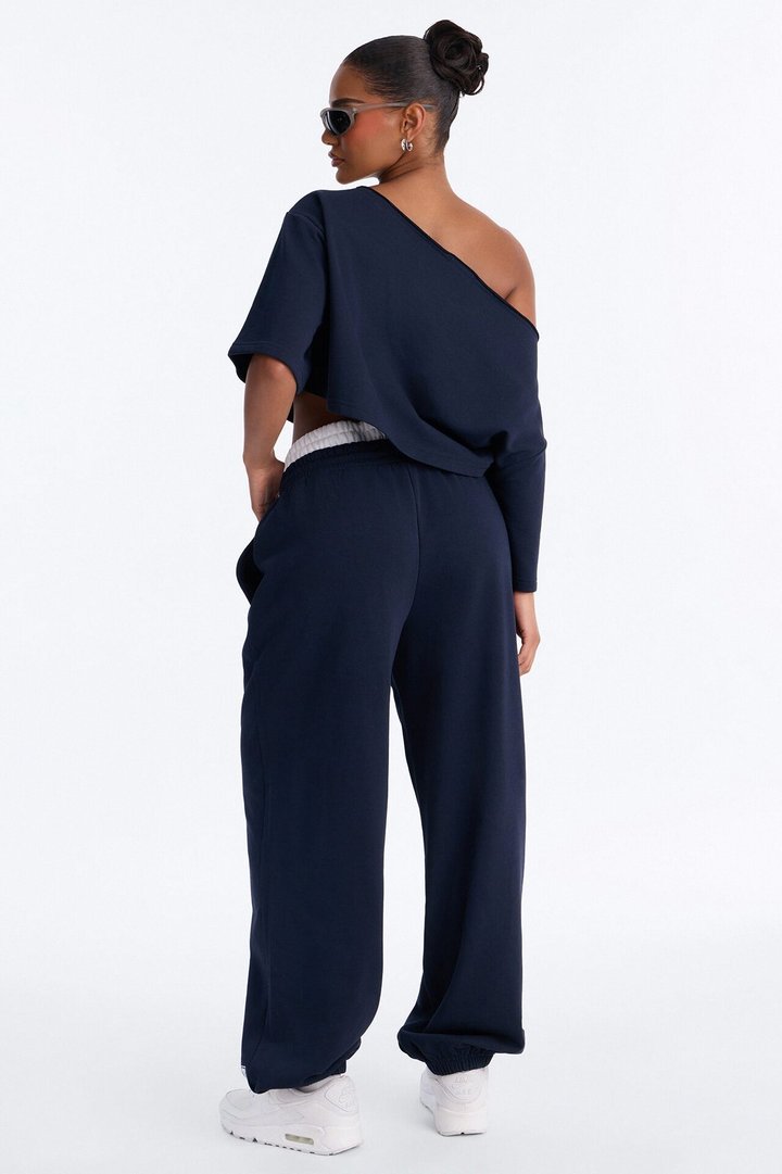 Ciao Bella French Terry Capri Jogger Set - Navy