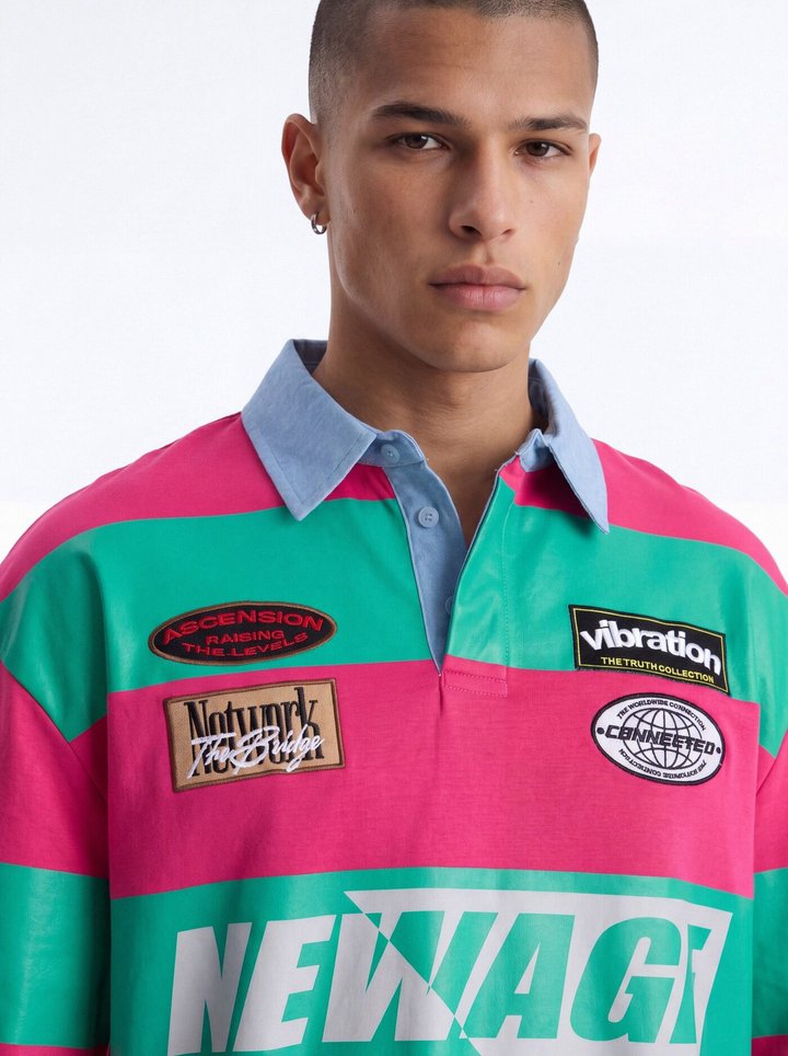 Relaxed New Age Polo - Green/combo