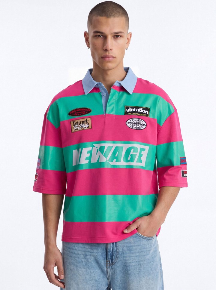 Relaxed New Age Polo - Green/combo