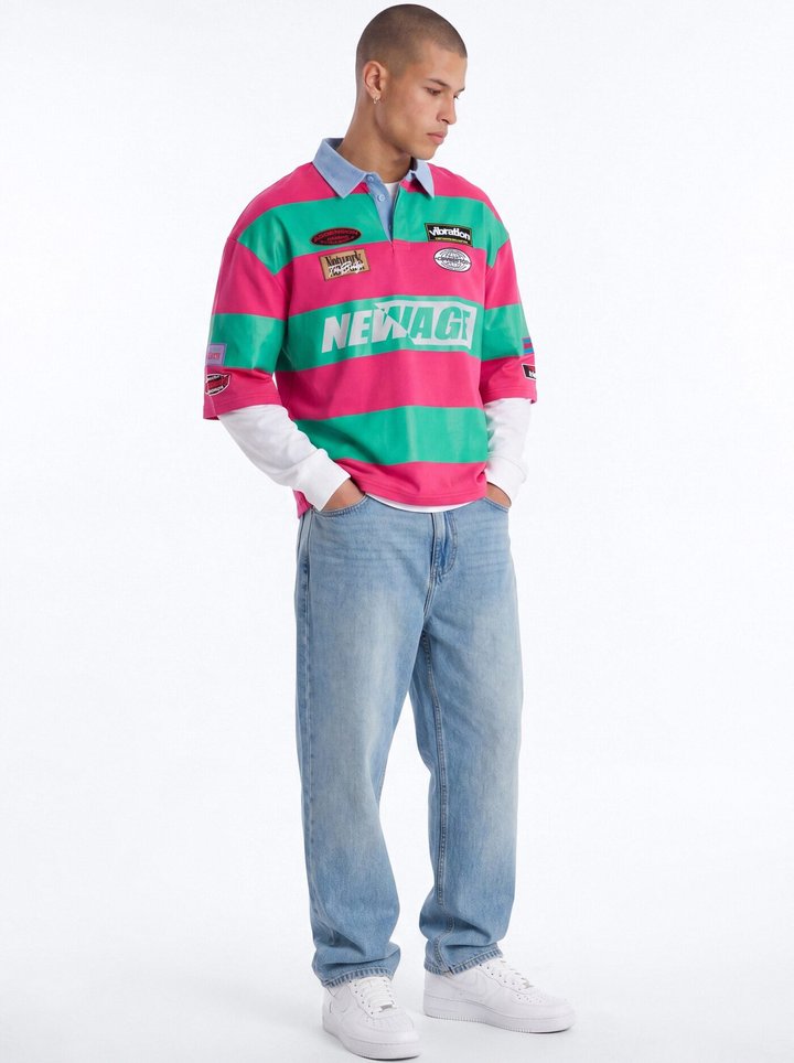 Relaxed New Age Polo - Green/combo