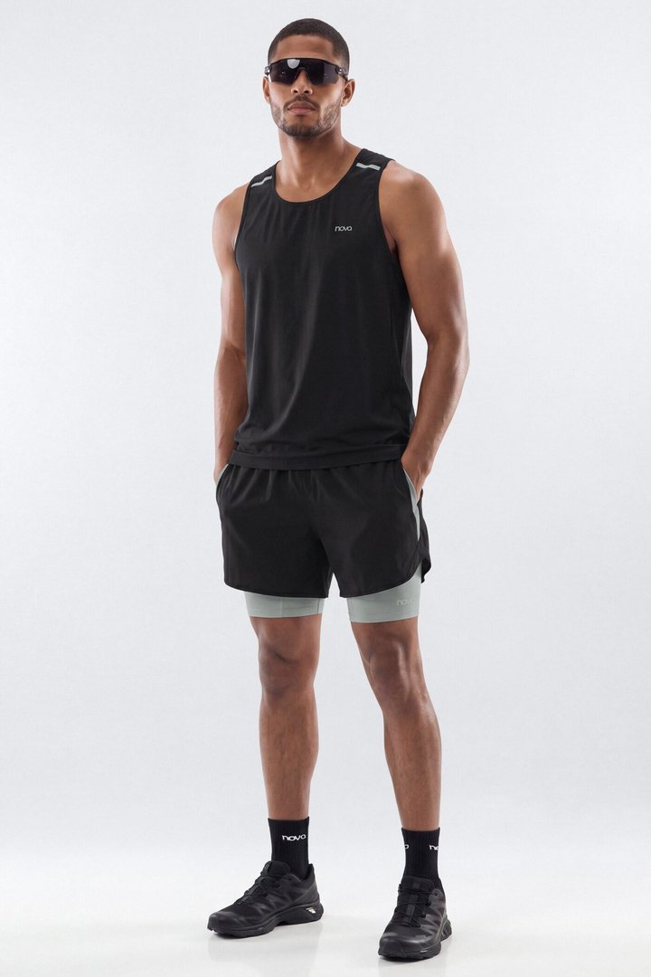 Lightweight Reflective Running Tank - Black