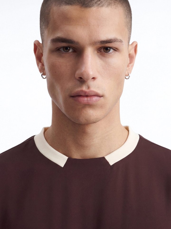 Classic Essentialist Contrast Tee - Brown/combo