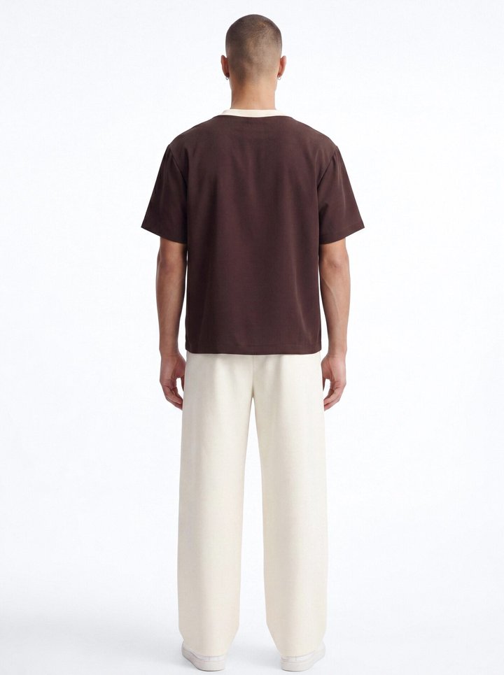 Classic Essentialist Contrast Tee - Brown/combo
