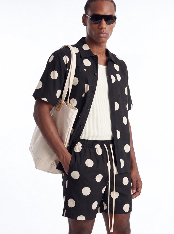 Signature Polka Dot Relaxed Short - Black/combo