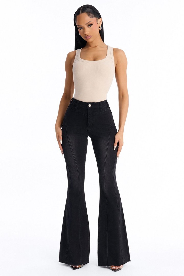 Total Control Stretch Flare Jeans - Black
