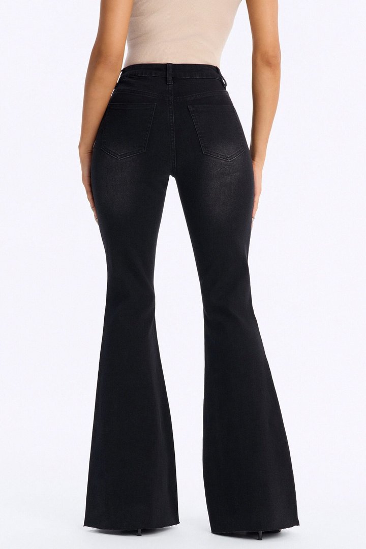 Total Control Stretch Flare Jeans - Black