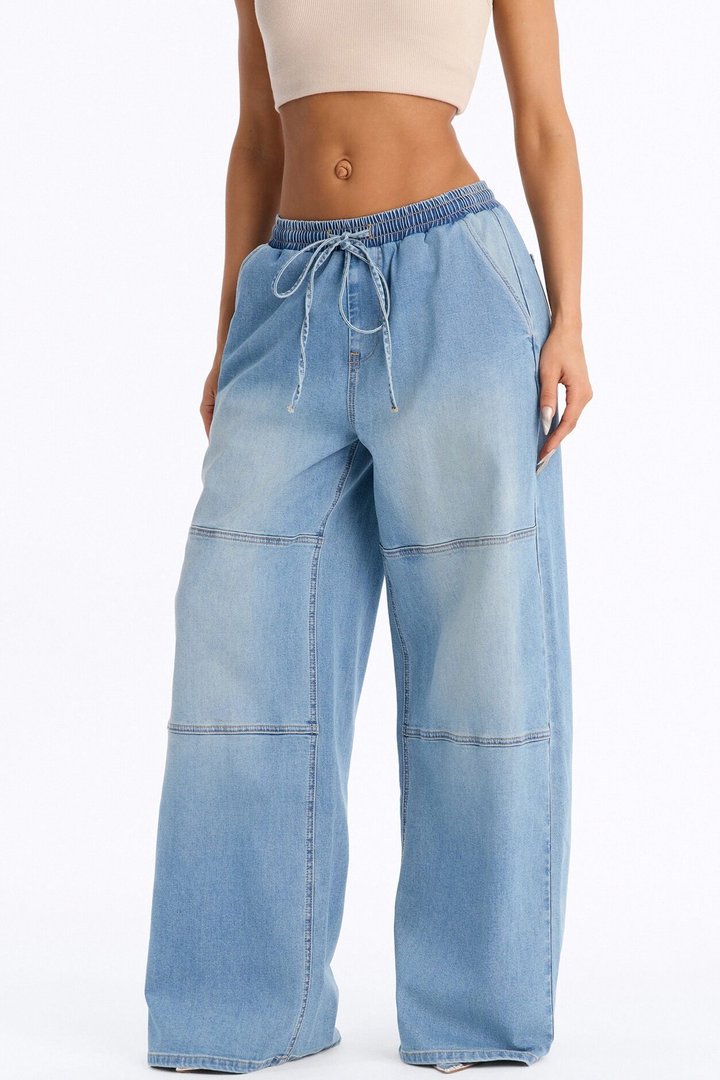 Nantucket Linen Blend Pull On Jeans - Light Wash