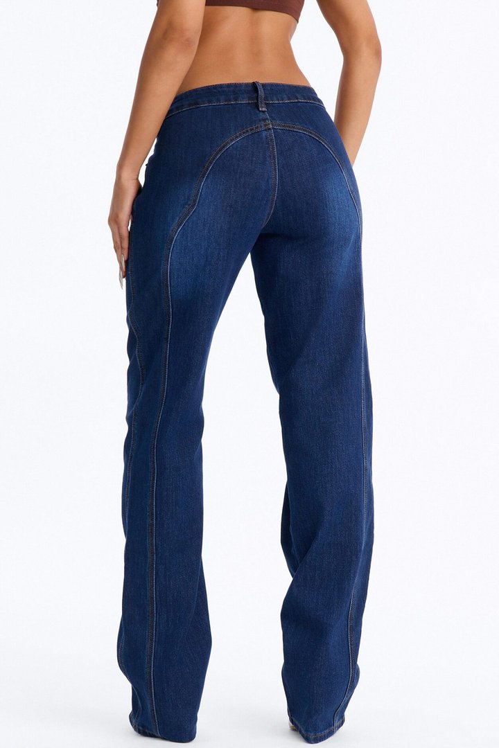 Soho Low Rise Stretch Straight Leg Jeans - Dark Wash