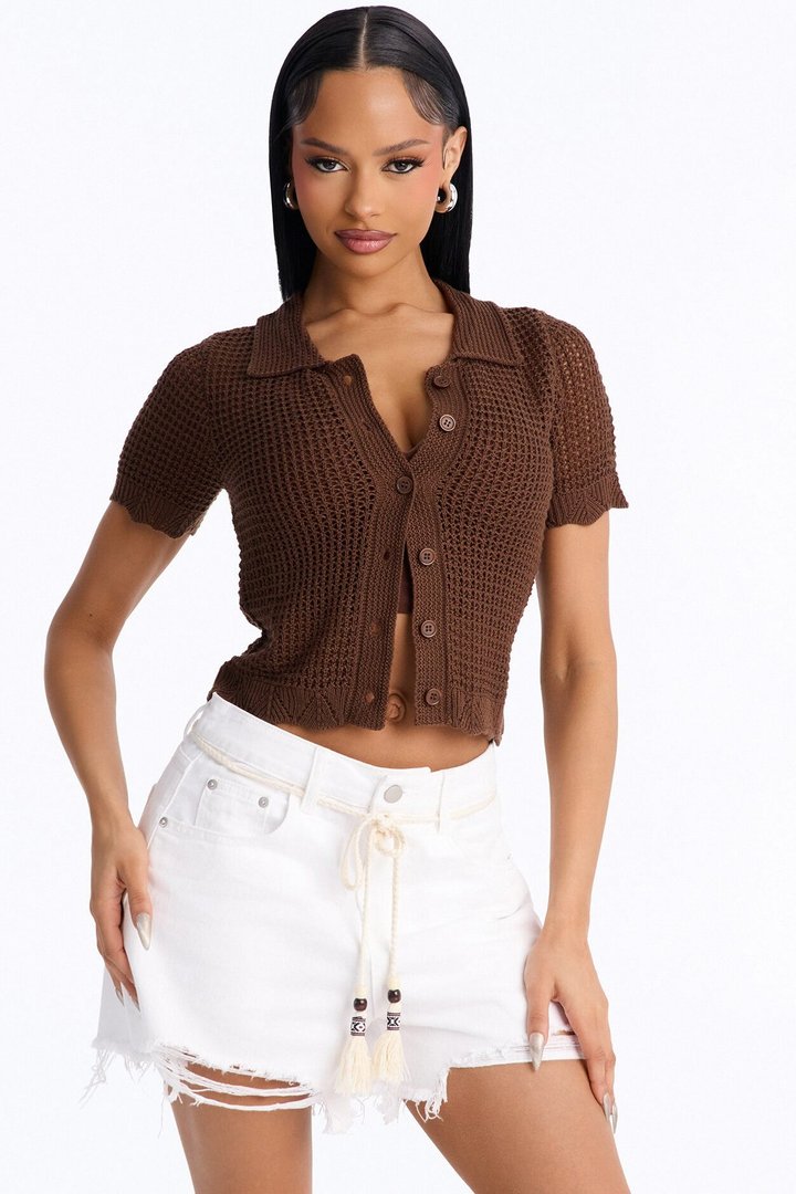 Jazzy Sweater Shirt - Brown