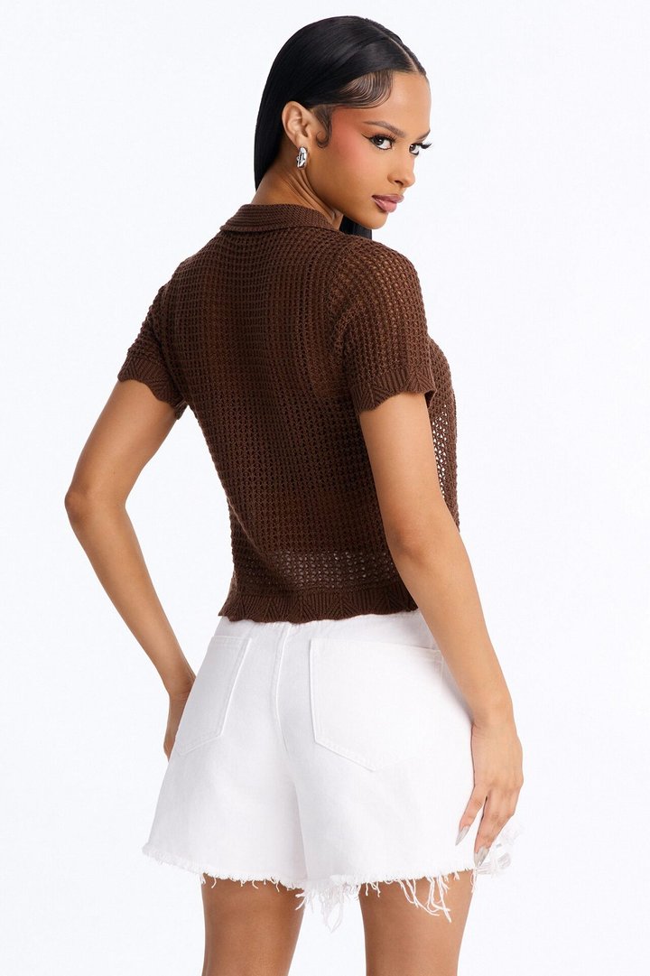 Jazzy Sweater Shirt - Brown