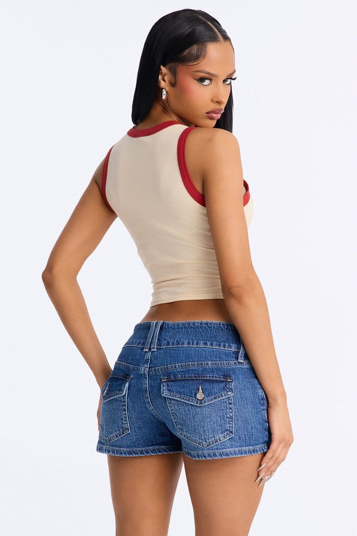 Tequila Sunset Contrast Tank Top - Butter Yellow